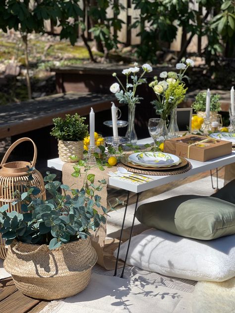 Earthy Picnic Aesthetic, Luxury Picnic Aesthetic, Picnic Pop Up, Aesthetic Tablescape, Lemon Picnic, Picnic Tablescape, Bridal Picnic, Pop Up Picnic, Picnic Business