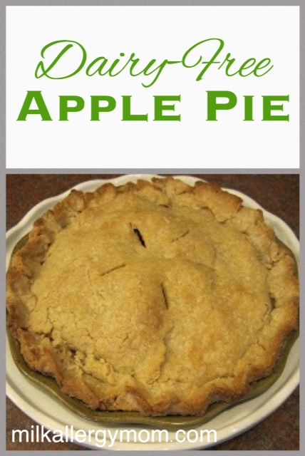 Lucky for us, my hubby's childhood apple pie recipe was already dairy-free.  I won't win a best looking pie contest, but it sure tastes great! Dairy Free Deserts, Classic Apple Pie Recipe, Soy Free Desserts, Old Fashioned Apple Pie, Milk Allergy Mom, Egg Free Baking, Healthy Peanut Butter Cups, Dairy Free Baking, Homemade Apple Pie