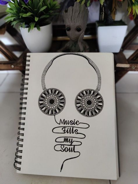 Music Mandala Art With Quotes, Music Themed Drawings, Mandala Art Music, Music Mandala Art, Mandala With Quote, Unique Mandala Drawing, Music Mandala, Mandala Calligraphy, Aesthetic Mandala Art