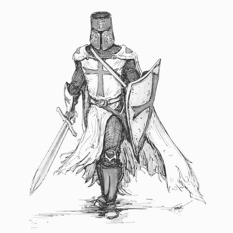 https://medievallmanualidades.blogspot.com Midevil Armor Drawing, Medieval Fantasy Drawing, Crusader Knight Drawing, Knight Sketch Drawings, Knight Drawing Cartoon, Knight Poses Drawing Reference, Crusader Drawing, Medieval Drawings Sketch, Medieval Knight Drawing