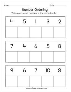 Free and fun number ordering printables for preschool and kindergarten children Worksheet For Lkg Maths, Number Ordering Activities Preschool, Ordering Numbers Kindergarten, Maths Worksheet For Class Kg, Ordering Numbers Worksheet Kindergarten, Maths Worksheet For Kg, Ukg Class Maths Worksheet, Maths Worksheet For Kindergarten, Lkg Worksheets Maths