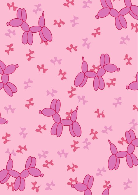 Balloon Dog Wallpaper, Canva Backgrounds, Disco Wallpaper, Troom Troom, Grooming Salon, Pink Posters, 1% Wallpaper, Printed Balloons, Balloon Dog