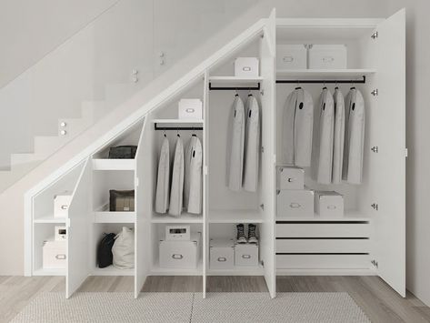 Loft Bedroom Decor, Attic Bedroom Closets, تحت الدرج, Attic Bedroom Storage, Loft Storage, Under Stairs Cupboard, Closet Renovation, Build A Closet, Loft Room