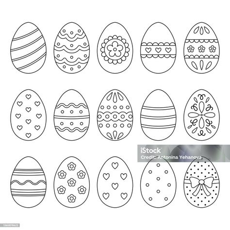 Easter Outline Drawing, Easter Illustration, Outline Drawing, Outline Drawings, Easter Eggs, Easter, Drawings