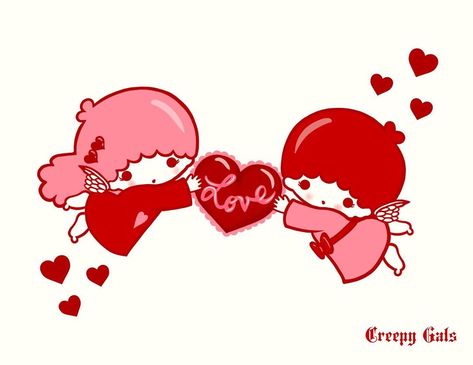 Sanrio Valentines Day Wallpaper Laptop, Sanrio Valentines Day Pfp, Sanrio Valentines Day, Snoopy Bday, Sanrio Valentines, Creepy Gals, Valentine Art, Inspo Art, Angel Kisses