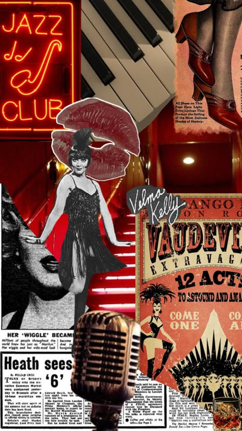 50s Jazz Aesthetic, Jazz Asethic, Jazz Moodboard, Cabaret Club, Cool Jazz Aesthetic, Chicago Aesthetic Vintage, Theater Aesthetic Wallpaper, Jazz Music Aesthetic, Jazz Style