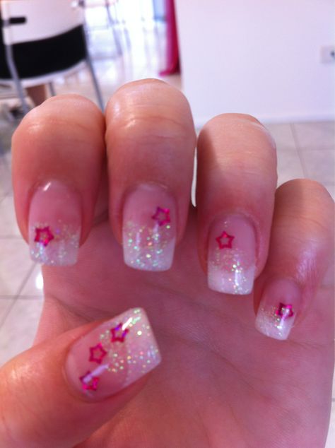 Nail Inspo, Nail Polish, Glitter, Stars, Nails, Pink