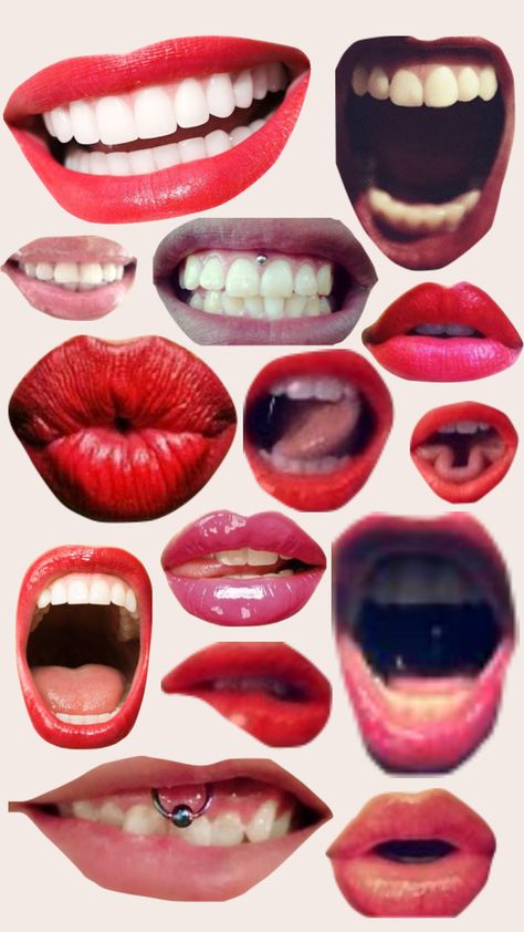 Five Senses Aesthetic, Five Senses Project, Mouths Reference, Mouth Collage, Lips Collage, Background Art Reference, Mouth Pictures, Mouth Painting, Paris Hilton Style