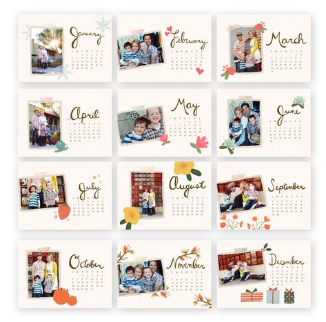 Diy Calendar Photo, Calendar Graphic, Graphic Design Magazine, Watercolor Calendar, Creative Calendar, Free Calendar Template, 달력 디자인, Unique Calendar, Family Calendar