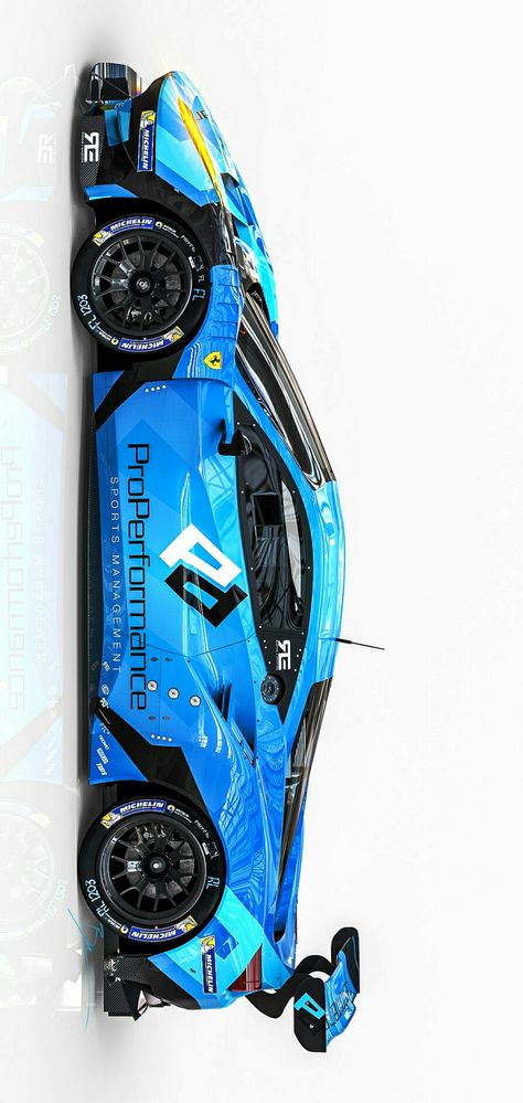 (°!°) 2017 Pro Performance Ferrari 488 GTE, image created by Benoit Fraylon & enhanced by Keely VonMonski 🐁.. . Race Car Liveries, Ferrari Racing Car, Ferrari Race Car, Race Livery, Blue Race Car, F1 Car, Vintage Sports Cars, Dream Cars Jeep, Racing Car Design