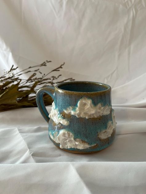 Cloud mug ceramic handmade by Hannah Fridholm pottery cup cloud gift for her him by HannahFridholm on Etsy Coffee Mug Ceramic, Ceramic Clouds, Cloud Mug, Wolf Decor, Unique Mugs, Wilmington North Carolina, Pottery Workshop, Bird Wall Decor, Pottery Clay