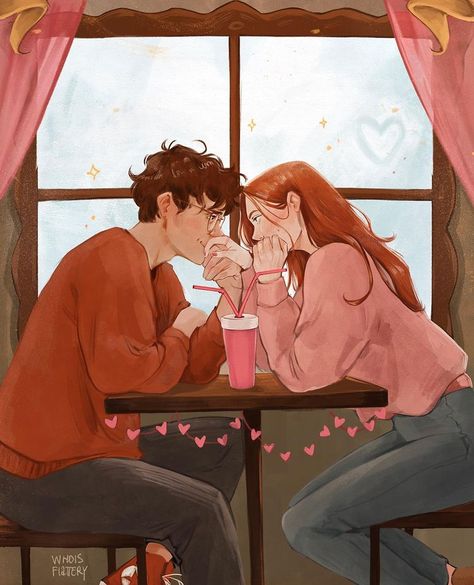 happy valentine’s day!! 💖💘💕 i’m soooo happy that i finally thought AHEAD and drew something themed. i’ve always been very upset when i… | Instagram James And Lily Potter Fan Art, Hinny Fan Art Cute, Lilly And James Potter Fanart, Harry And Ginny Fan Art Cute, Ginny Potter, James And Lily, Harry Potter And Ginny Weasley Pregnant Fan Art, Lily Evans Potter, Harry Potter Ginny