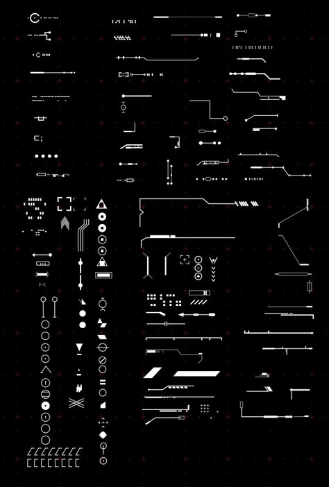 Sci Fi Elements, Hud Elements, Kartu Tarot, Sci-fi Ui, Cyberpunk Design, Gfx Design, Desain Buklet, Graphisches Design, Gui Design