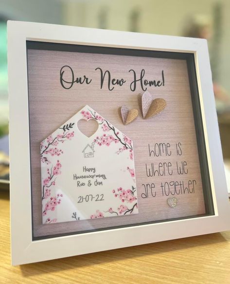 Box Frames Ideas, New Home Box Frame Ideas, Our New Home Frame, Home Sweet Home Shadow Box Ideas, Hearts Come Home Lighted Shadow Box, Photo Frame Ideas, Dog Memorial Box Frame, New Home Photo, Frames Ideas