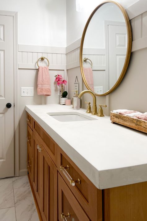 Gray bathroom countertop