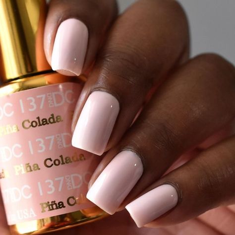 Pina Colada Gel Polish, Best Nail Color To Wear With Black Dress, Pina Colada Nail Color, Dnd Dc Pina Colada, Dnd 137 Pina Colada, Pina Colada Nail Polish, Dnd Dc Gel Polish Colors Summer, Dnd Gel Polish Colors Summer Pink, Dnd Dc Gel Polish Colors Fall