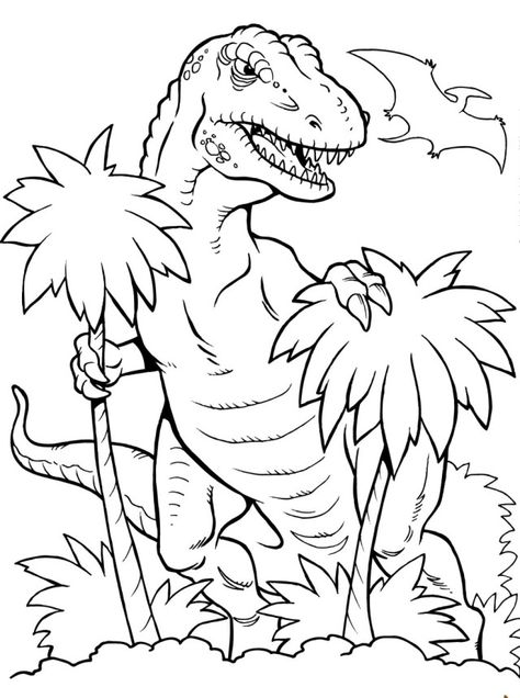 T-Rex Coloring Pages for Kids Dinosaur Printables, Birthday Coloring Pages, Spring Coloring Pages, Dinosaur Coloring Pages, Dinosaur Coloring, Coloring Sheets For Kids, Flower Coloring Pages, Dinosaur Kids, Cute Coloring Pages