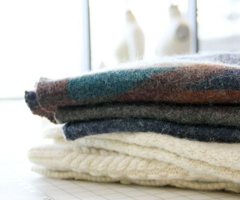 Felting Wool Sweaters #washing Recycled Sweaters, Felting Wool, Craft Lights, Old Sweater, Wool Projects, Sewing Rooms, Craft Room Organization, Fall Diy, Wet Felting