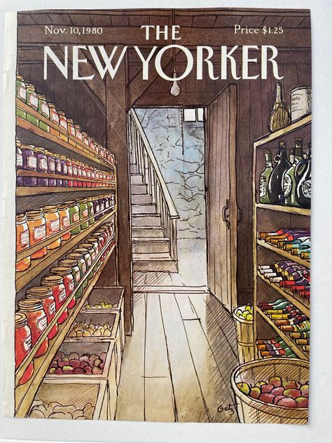 1980 Food, Food Cellar, New Yorker November, Vintage Cover, New Yorker Magazine, New Yorker Covers, Vintage Magazine, The New Yorker, New Yorker