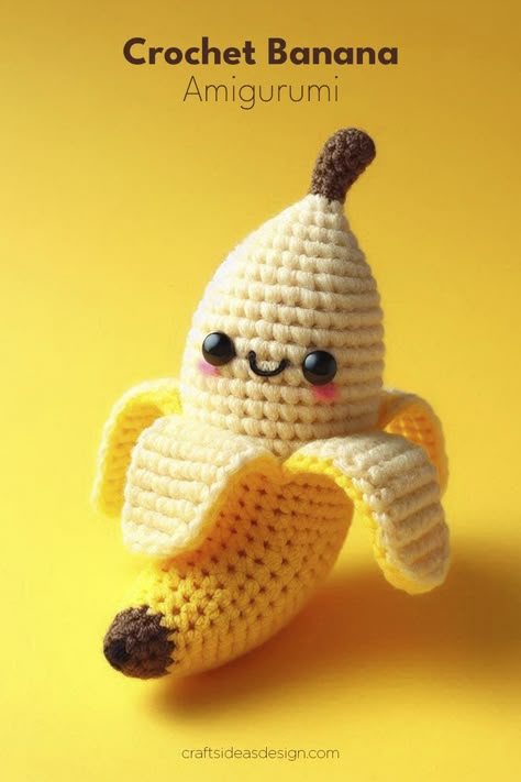 The Adorable Crochet Banana Amigurumi is a charming and playful design perfect for crochet enthusiasts. Banana Crochet, Crochet Banana, Yarn And Needles, Charmed Characters, Adorable Crochet, Amigurumi Free, Amigurumi Free Pattern, Crochet Crafts, Playful Design