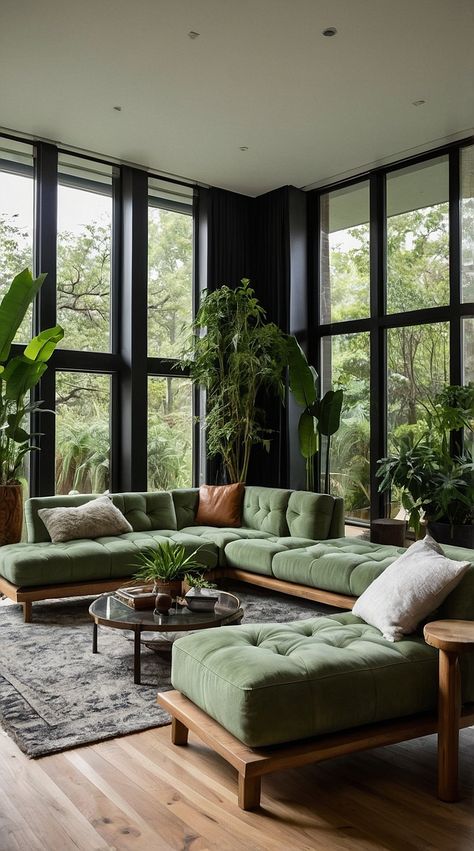 Incorporating Biophilic Interior Design In Your Home - Shark Printables Modern Nature Interior, Interior Design Nature Modern, Green House Interior Design, Living Room With Tall Ceilings, Biophilic House, Biophilia Interior Design, Biophilic Design Interiors, Earthy Homes, Shark Printables