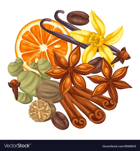 Background design with various spices Royalty Free Vector Spices Illustration Art, Profile Picture Ideas Art, Facebook Profile Picture Ideas, Spices Illustration, Spices Vector, Ginger Art, Profile Picture Ideas, Ginger And Cinnamon, Food Illustration Art