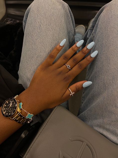 Color Almond Nails, Solid Color Almond Nails, Nail Ideas For Black Women, Oval Nails Designs, Acrylic Nails Nude, Overlay Nails, Solid Color Nails, Beauty Hacks Nails, Cute Nails For Fall