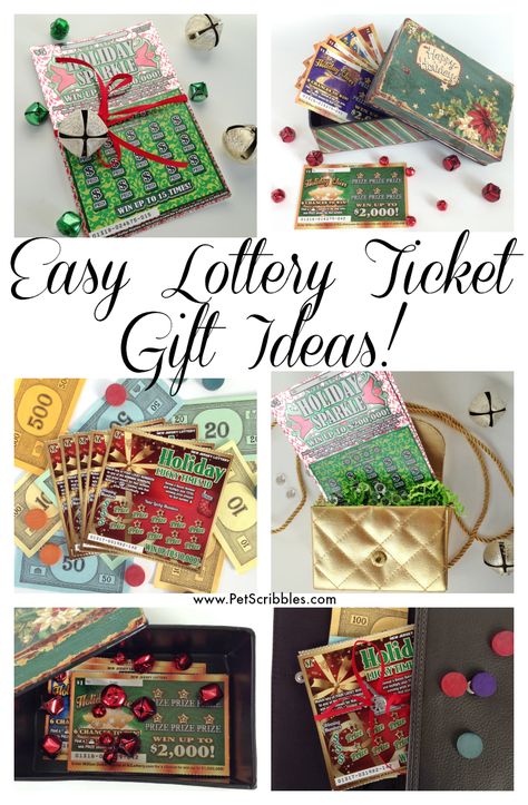 How to Creatively Gift Lottery Tickets for the Holidays! Lottery Ticket Christmas Gift, Lottery Ticket Gift Ideas, Ticket Gift Ideas, Lottery Ticket Gift, Lotto Tickets, Scratch Off Tickets, 18th Bday, Money Cake, Lottery Ticket