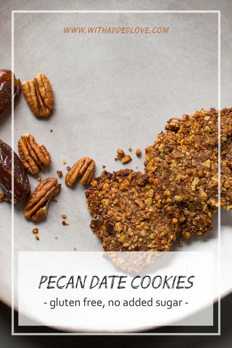 Pecan Date Cookies, Date Pecan Cookies, Dessert Treats, Date Cookies, Cinnamon Pecans, Pecan Cookies, Pecan Recipes, Gluten Free Sugar Free, Just A Pinch