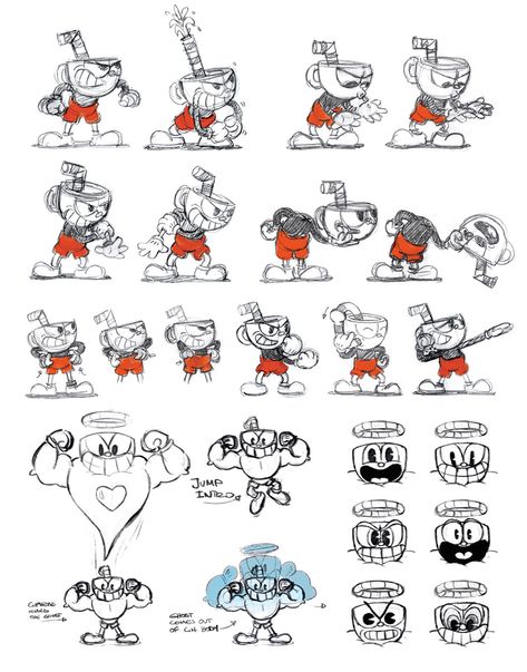 Cuphead Drawings, 1930s Cartoons, Cuphead Art, Cartoon Drawing Tutorial, Cartoon Style Drawing, Cartoon Sketches, Retro Cartoons, Game Character Design, Old Cartoons