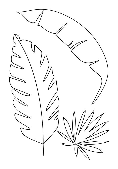 Coconut Tree Template, Palm Leaf Drawing, Palm Tree Stencil, Coconut Tree Drawing, Palm Tree Sketch, Leaf Template Printable, Stencil Drawing, Palm Tree Drawing, Ocean Theme Classroom