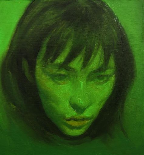 Monochromatic Art Painting, Monochromatic Portrait, Monochromatic Painting, Green Monochrome, Monochrome Painting, Monochromatic Art, Monochrome Art, Green Paintings, Instagram Image