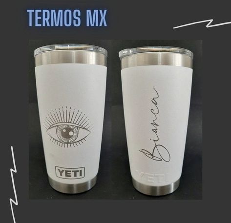 Yeti 20 oz blanco, termo personalizado Termo Yeti, Vaso Yeti, Laser Ideas, Customised Mugs, Software, Marketing, Tableware, Art