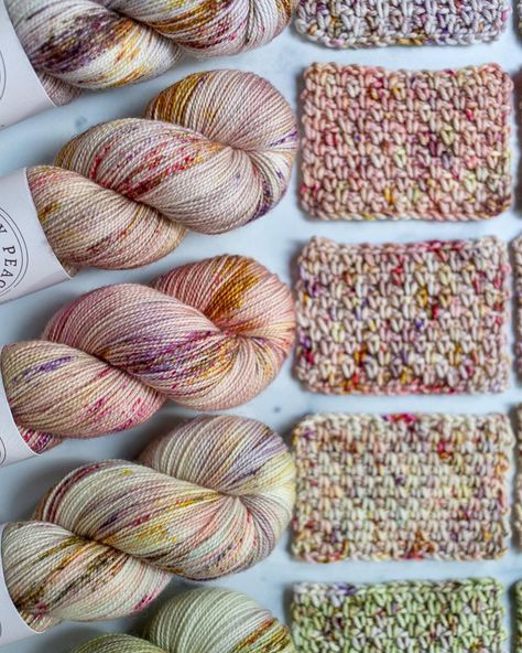 ✨SWATCHES✨ ✨Just in time! Here are both knitted and crocheted swatches of all of the variegated/speckled colorways in the Joshua Tree… | Instagram Yarn Fade Set, Hand Dyed Yarn Inspiration, Knitting Organization, Knitting 101, Handdyed Yarn, Crochet Supplies, Yarn Inspiration, Knitting Supplies, Yarn Shop