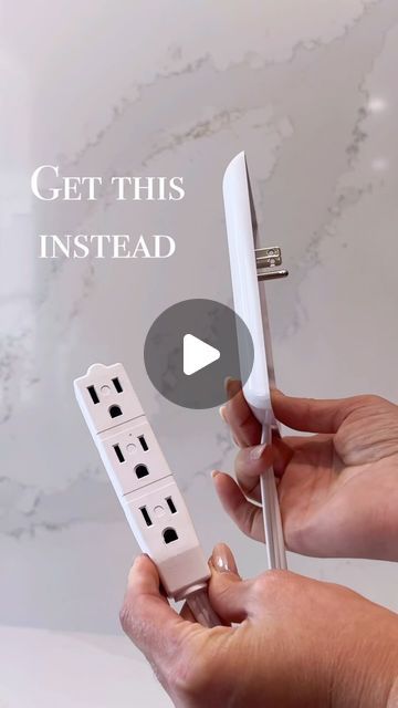 Nicole Boyle on Instagram: "Comment link. These are 2 home hacks I use daily! I have the cord hiders all over my kitchen. I never want to see messy cords on my countertops, and it acts as an extension, making it fit 3 cords instead of 2. This outlet mover is genius. If you have to hide outlets behind large furniture they go to waste. Now simply move them. Comment link for the details. #homehacks" Hide Outlet, Hiding Cords, Cord Hider, Hide Cords, Outlet Extender, Instagram Videos, Extension Cord, My Kitchen, Home Hacks