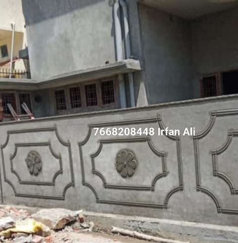 Wall Design Simple, House Fence, Compound Wall Design, House Fence Design, Compound Wall, Pillar Design, Lord Shiva Hd Images, Pop Design, Fence Design