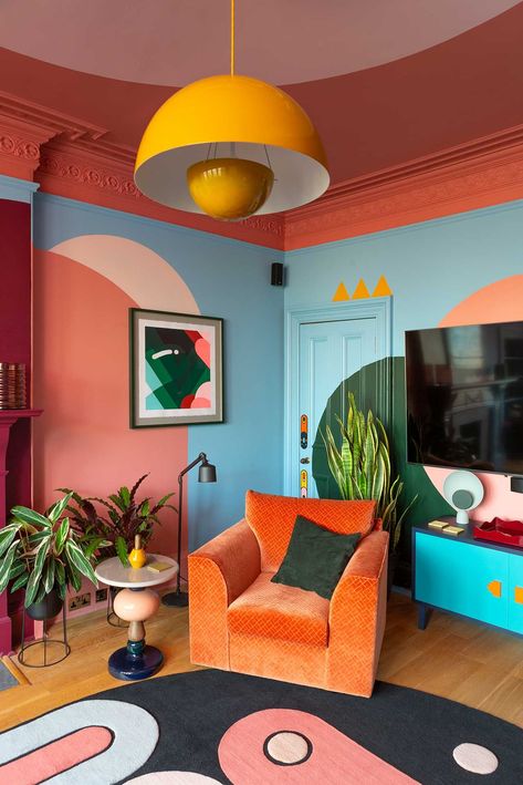 Colorful Rooms, Colorful Apartment, Colourful Living Room, Maximalism, Dream House Decor, Room Aesthetic, Room Colors, 인테리어 디자인, Space Design