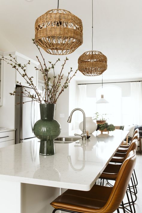 Two Large Pendants Over Kitchen Island, Round Kitchen Pendant Lights, Kitchen Lamps On Island, Modern Pendant Lighting Kitchen Island The Home Depot, Matching Kitchen Island And Dining Table Lighting, One Light Kitchen Island, Wicker Kitchen Pendant Lights, Wicker Island Pendants, Large Wicker Pendant Lights