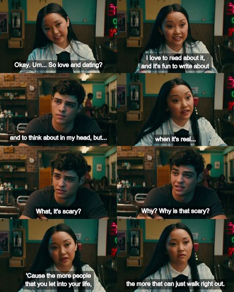 Romances Ideas, Teenage Love, Romantic Movie Quotes, Lara Jean, Movie Lines, Movie Couples, Film Quotes, Tv Quotes, Netflix Movies