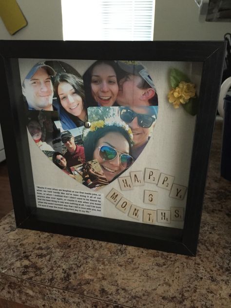 What I made for my boyfriend for our six "monthaversary". Mug Diy, College Gifts, Appreciation Gifts, Thank You Gifts, Gifts For Him, Frame, Gifts