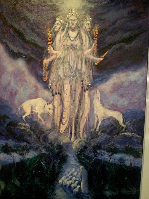 Ritual Altar, Goddess Of The Underworld, Maiden Mother Crone, Goddess Magick, Hecate Goddess, Ancient Goddesses, Divine Mother, Triple Goddess, Goddess Art