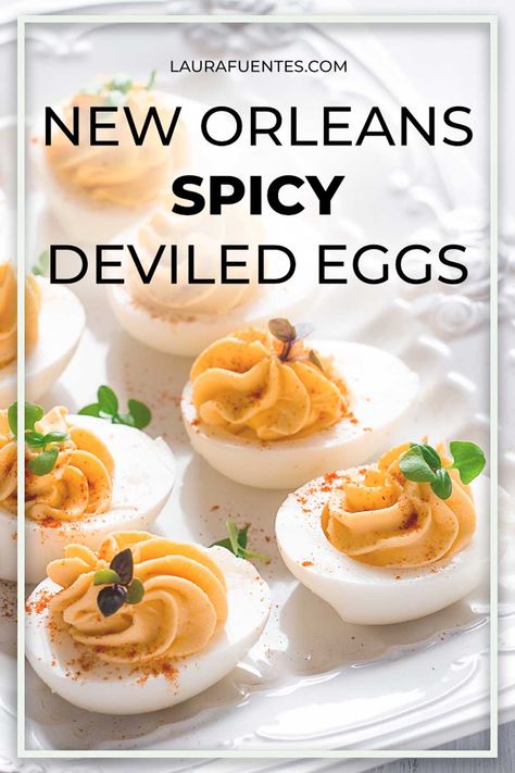 Up the ante on the appetizer table with these cajun deviled eggs. They've got the spicy built-in into every bite. Watch out, they'll disappear fast! Unique Deviled Eggs, Cajun Deviled Eggs, Crowd Pleaser Appetizers, Deviled Eggs With Relish, Favorite Party Appetizers, Spicy Deviled Eggs, Classic Deviled Eggs, Appetizer Table, Deviled Eggs Recipe Easy