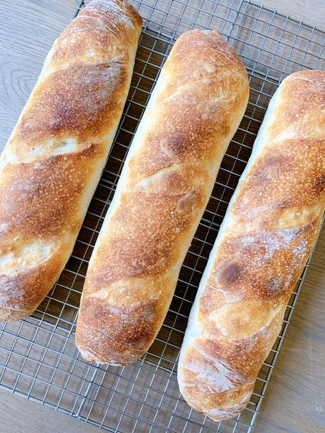 Sourdough Baguette Recipe, Sourdough Baguette, Simple Sourdough, Natural Yeast, Baguette Recipe, Small Oven, Baking Equipment, Sourdough Bread Recipe, Cheesecake Factory