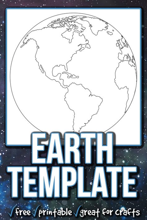 Text: Earth Template free printable great for crafts with image of printed pdf of world globe 3d Globe Template Free Printable, Globe Template Free Printable, Earth Template Free Printable, Paper Globe Template Free Printable, Earth Template, Map Coloring Pages, World Map Coloring Page, Earth For Kids, Free Printable World Map