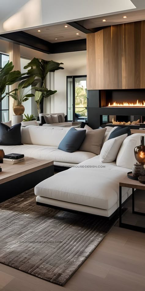 Living Room Designs Modern Luxury, Luxury Living Room Design, Minimalist Interior Design, Contemporary Interior Design, Decor Home Living Room, Contemporary Living Room, Contemporary Living, Dream Home Design, Living Room Inspiration