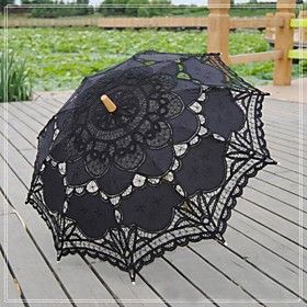 Antique Black Patchwork Fashional Embroidered Gothic Lace Carnivale Parasol Steampunk Circus Photo Prop Bridal Umbrella, Battenberg Lace, Lace Umbrella, Lace Parasol, Battenburg Lace, Umbrella Wedding, Decoration Photo, Umbrellas Parasols, Wedding Store