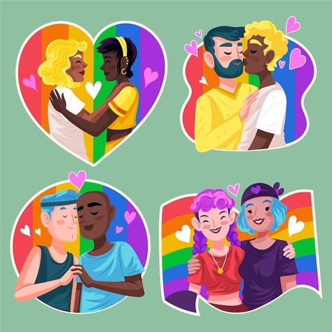 Lgbtq Illustration, Banner Ideas, Pride Colors, Pride Day, Pride Stickers, Retro Cartoons, Vector Hand, Lgbtq Pride, Alam Yang Indah