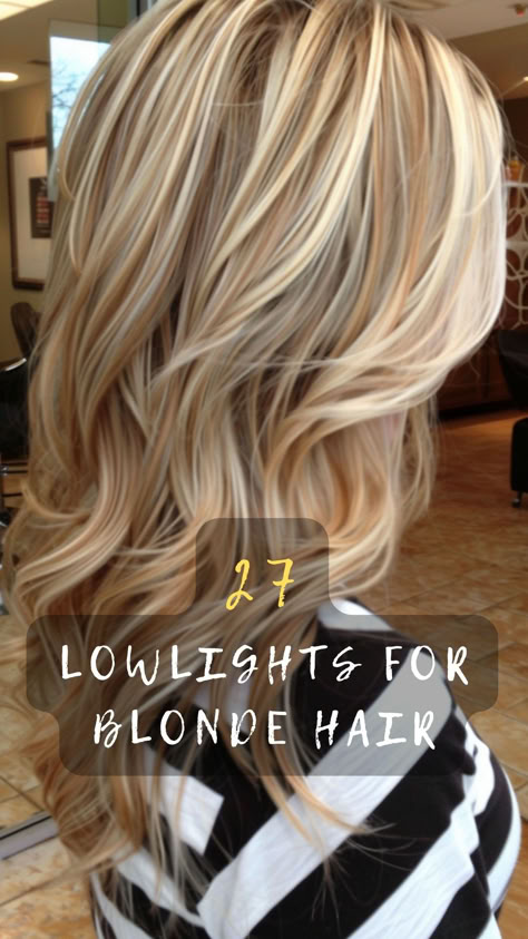 Spice up your blonde locks! Click to see 27 lowlights that add depth and dimension to your hair. Discover the shades that will transform your look! 🌟👱‍♀️💡 #BlondeHairLowlights #HairTransformation #DepthAndDimension #StylishShades #HairTrends Mahogany Lowlights In Blonde Hair, Best Lowlights For Blonde Hair, Blonde Hair Color With Dimension, Blonde Hair Color Ideas Highlights Lowlights, Sandy Dimensional Blonde, Vanilla Blonde Hair With Lowlights, Adding Warmth To Blonde Hair, Bright Blonde Highlights With Lowlights, Bright Blonde Hair With Highlights