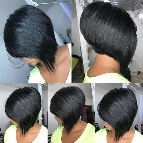 50 Best Bob Hairstyles for Black Women to Try in 2020 - Hair Adviser Asymmetrical Bob Hairstyles, Bob Haircut Black Hair, Short Asymmetrical Hairstyles, Bob Hairstyles For Black Women, Graduated Bob Hairstyles, Cute Bob Haircuts, Black Bob Hairstyles, Tan Skin Blonde Hair, Inverted Bob Hairstyles