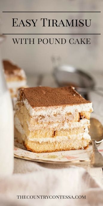 Traditional tiramisu is a lot of work and finding ingredients can be hard! Easy tiramisu with pound cake makes this a crowd pleasing, no-cook favorite that uses easy to find ingredients. via @contessa_cooks Traditional Tiramisu, Hemgjord Glass, Tiramisu Recept, Easy Tiramisu, Easy Tiramisu Recipe, Fun Thanksgiving Desserts, Tiramisu Cake, Tiramisu Recipe, Thanksgiving Food Desserts